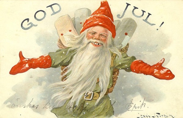 Julkort tecknat av Jenny Nyström